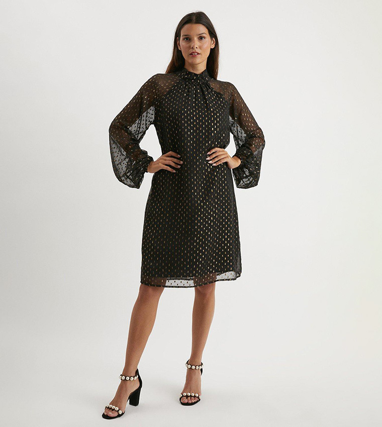 Black glitter shift outlet dress