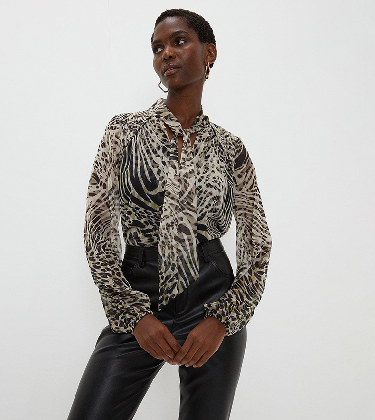 animal print blouse wallis