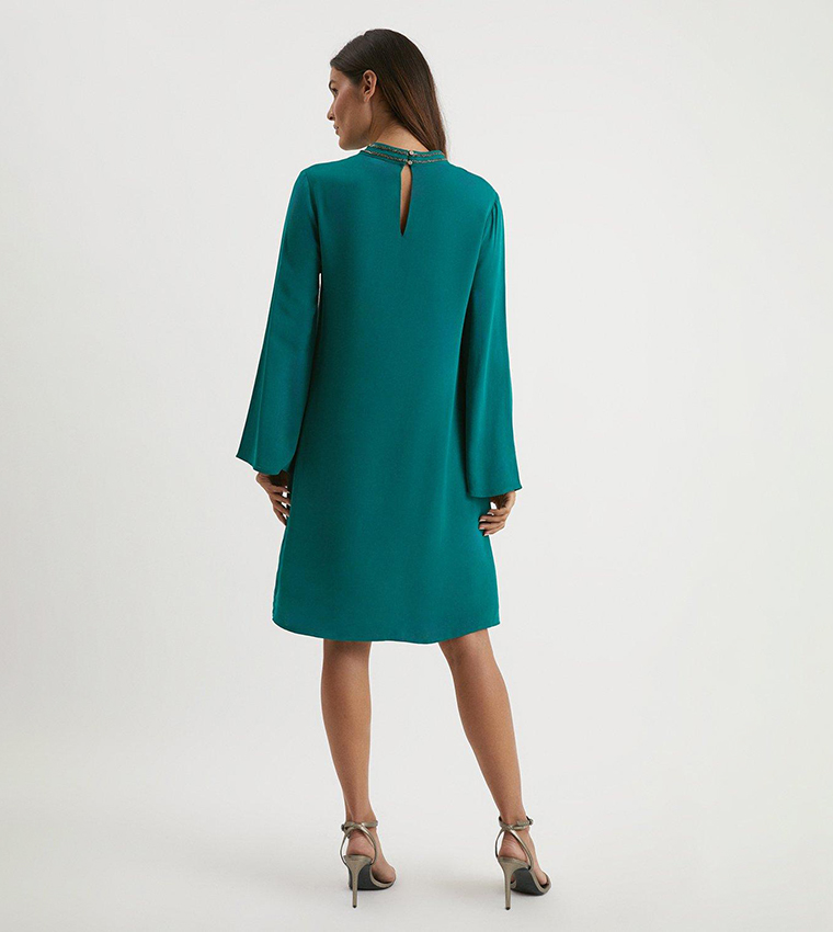 Buy Wallis Tall Embellished High Neck Shift Dress In Emerald 6thStreet Bahrain