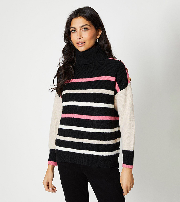 Wallis black polo neck on sale jumper