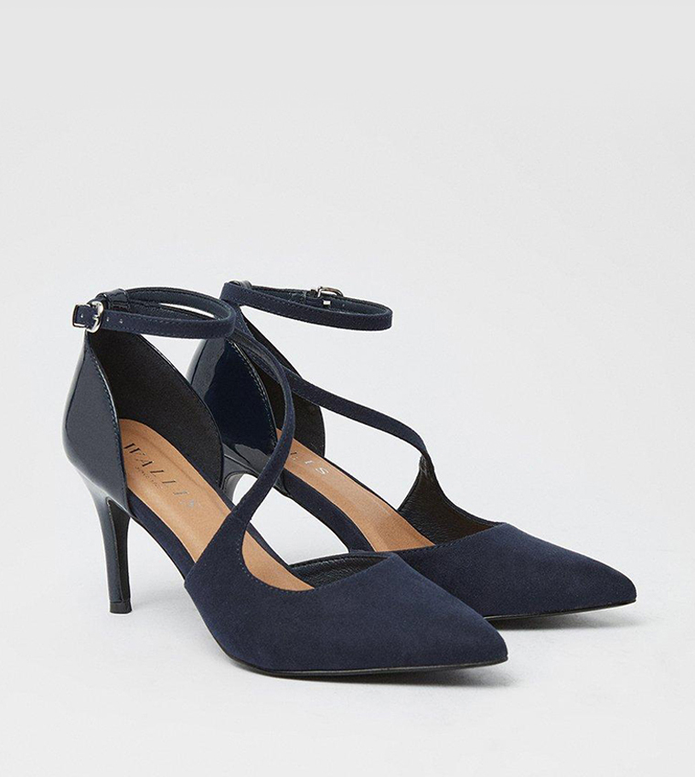 Buy Wallis Outlet Esther Asymmetric Strap Pointed High Stiletto Court Shoes In Navy 6thStreet UAE