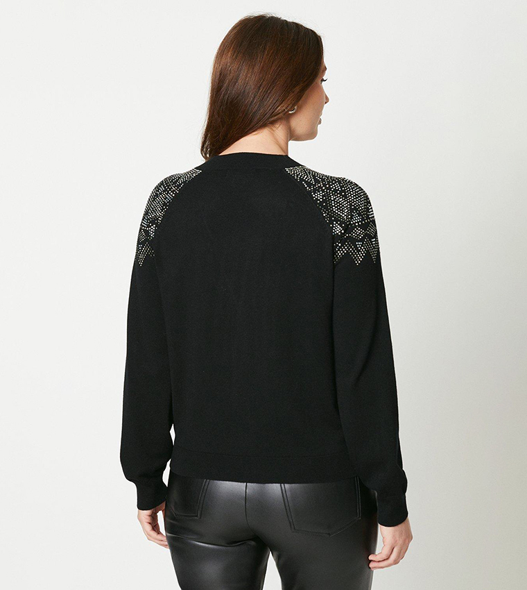 Wallis black 2024 studded jumper