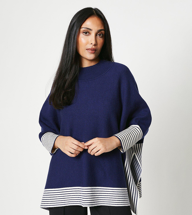 Navy top poncho jumper