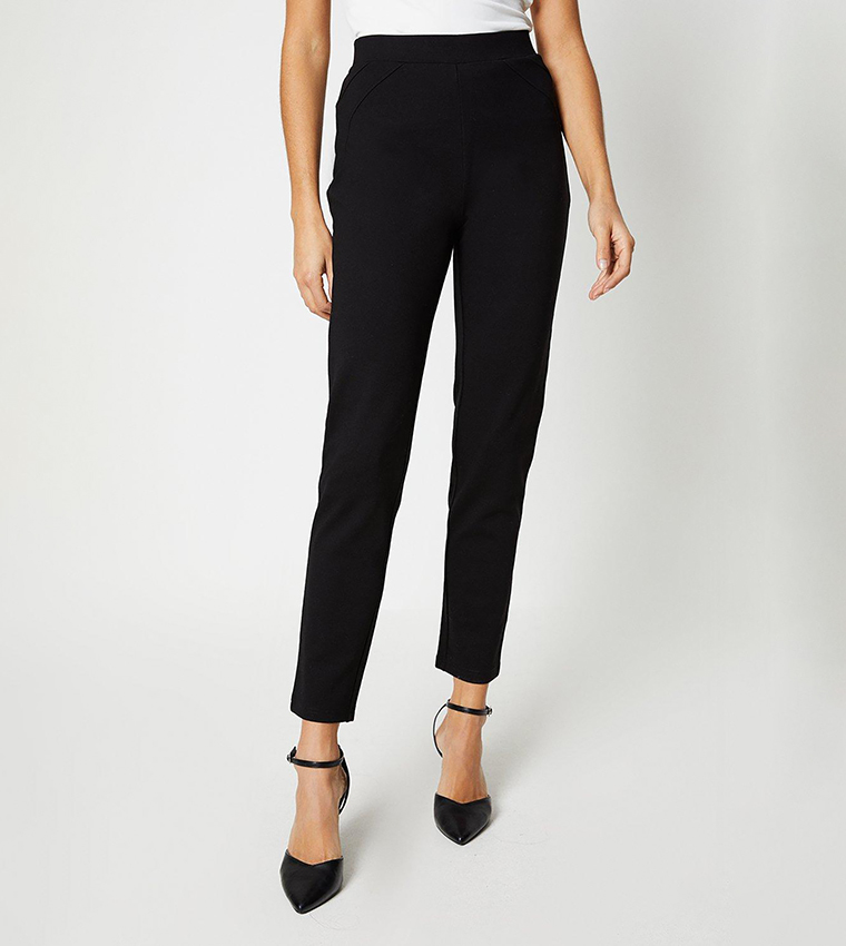 Buy Wallis Seam Detail Ponte Trousers In Black | 6thStreet Qatar