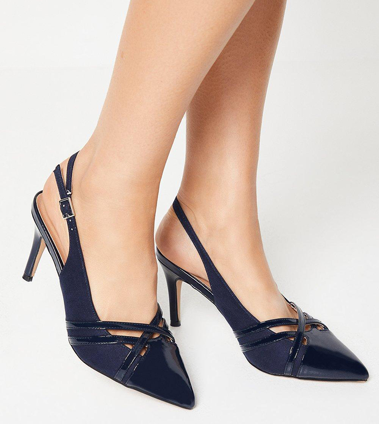 Navy slingback orders shoes wide fitting