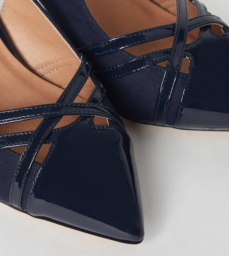 navy slingback shoes wide fitting