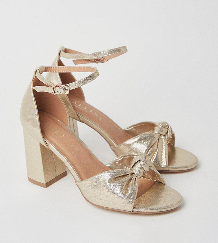 Gold satin sandals best sale