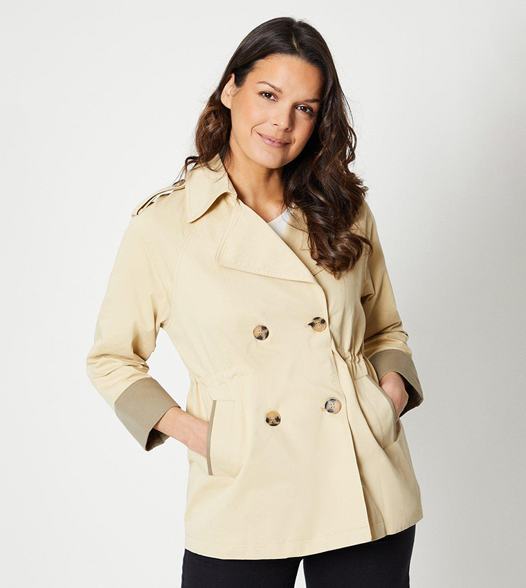 Petite short store trench coat