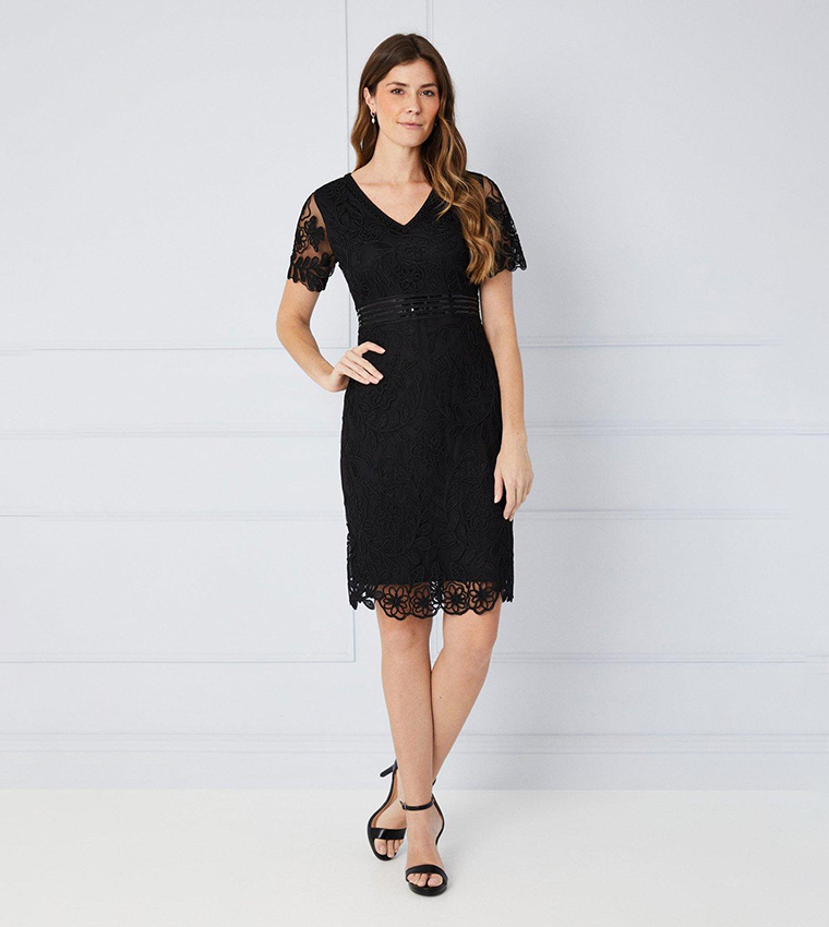 ladder lace dress Cheek Ladder Lace Bicolor Dress main image 0