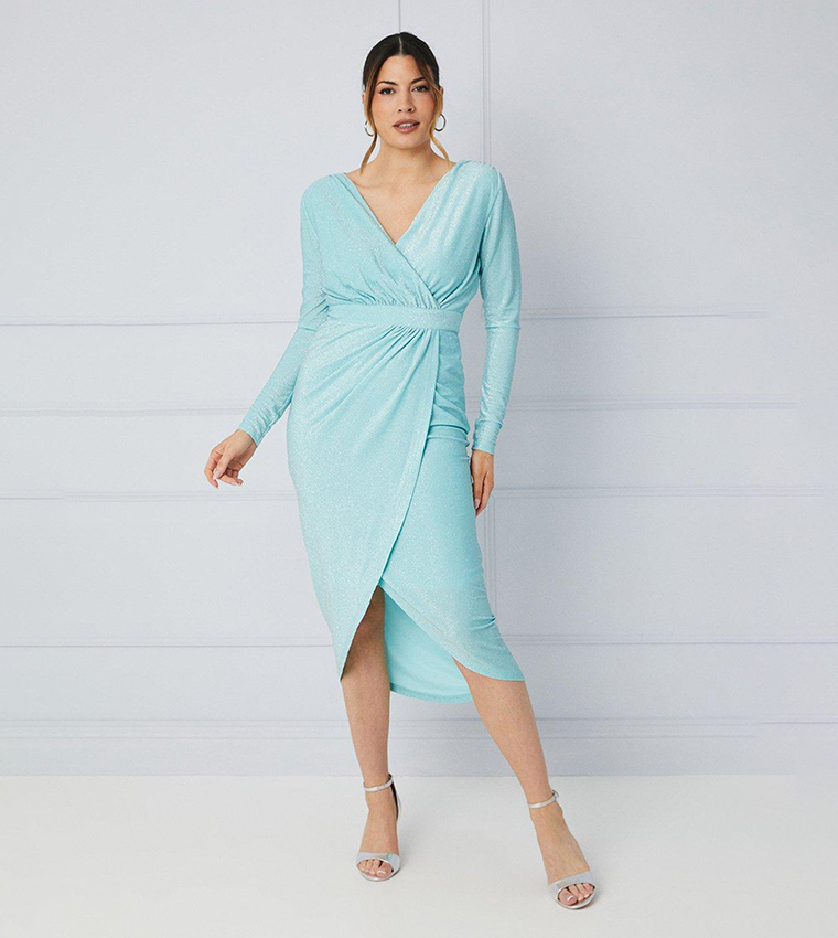 Jersey wrap midi dress best sale