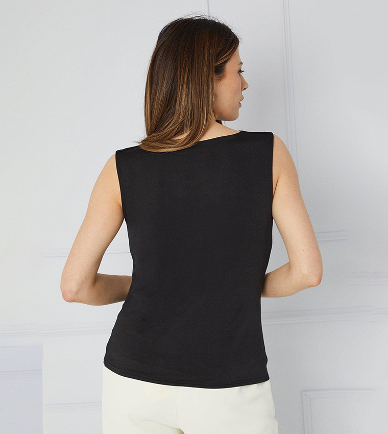 Cowl Neck Sleeveless Top