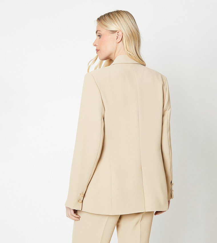 Buy Wallis Petite Double Breasted Military Blazer In Beige 6thStreet Kuwait