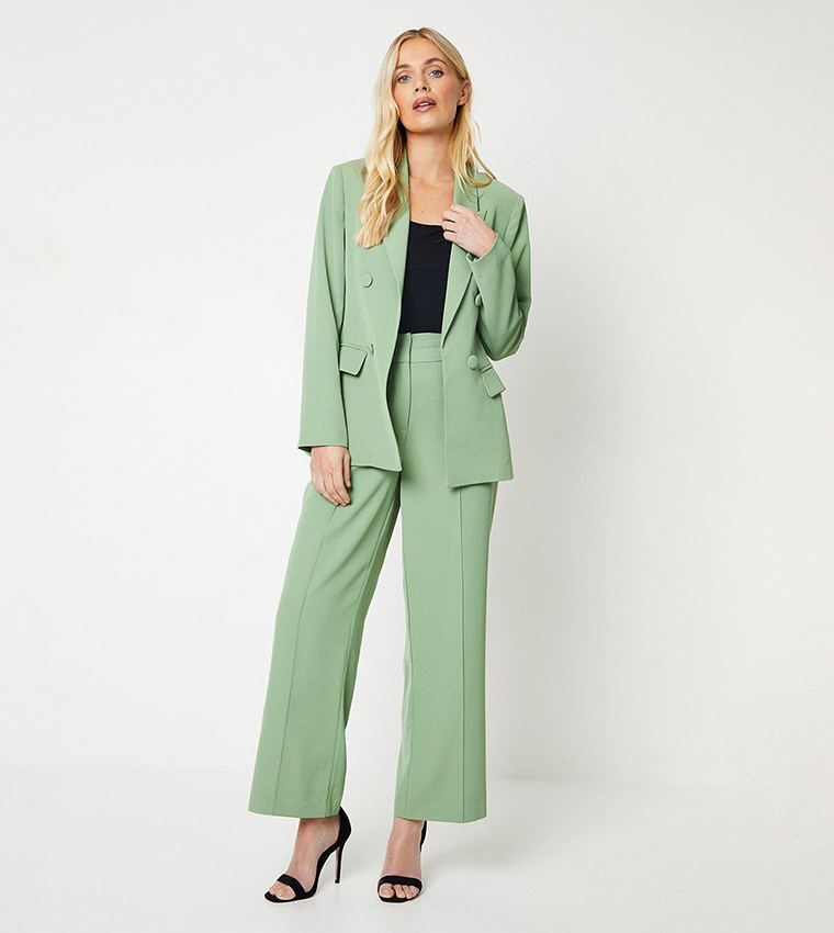 Petite Seam Detail Wide Leg Trousers