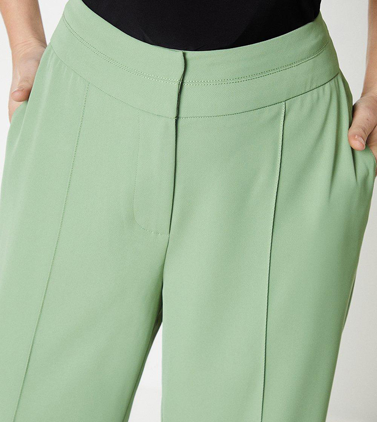 Petite Seam Detail Wide Leg Trousers