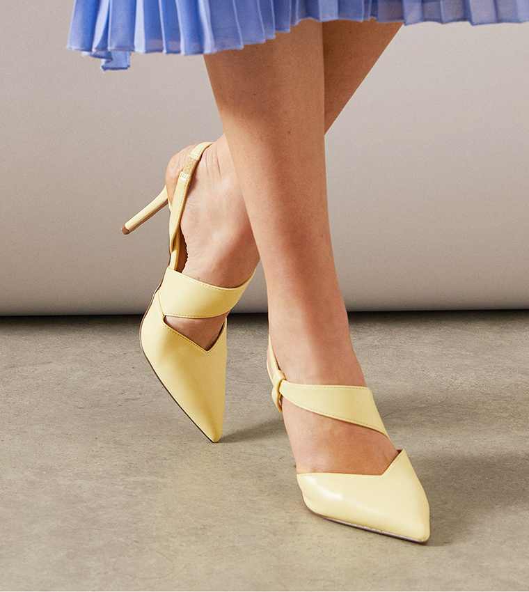 Evie Asymmetric Pointed Toe Heel Pumps