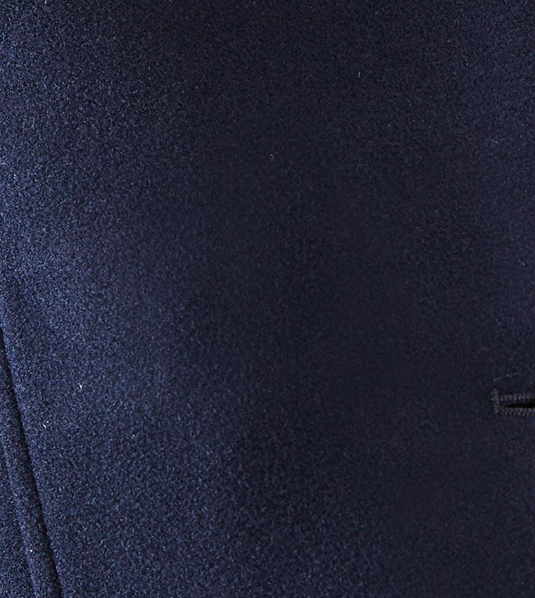 High Neck Faux Wool Coat