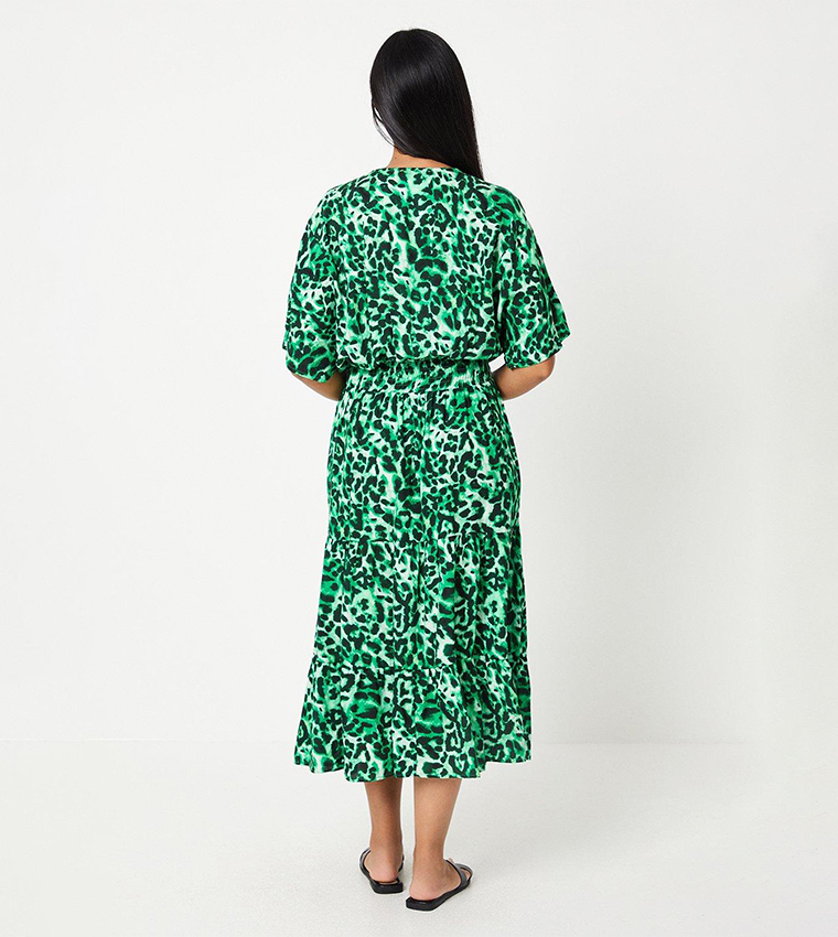 Midi Dresses Green Leopard Print Dress Wallis Buy Wallis Petite