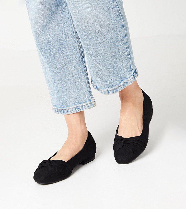 Petunia Wide Fit Twist Knot Front Ballerinas