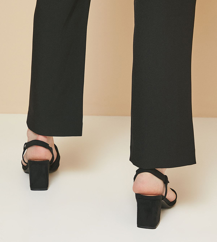 Wide Fit Eve Asymmetric Strap Block Heel Pumps