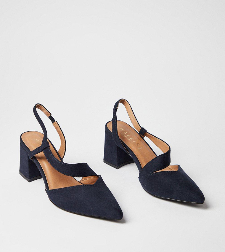 Wide Fit Eve Asymmetric Strap Block Heel Pumps