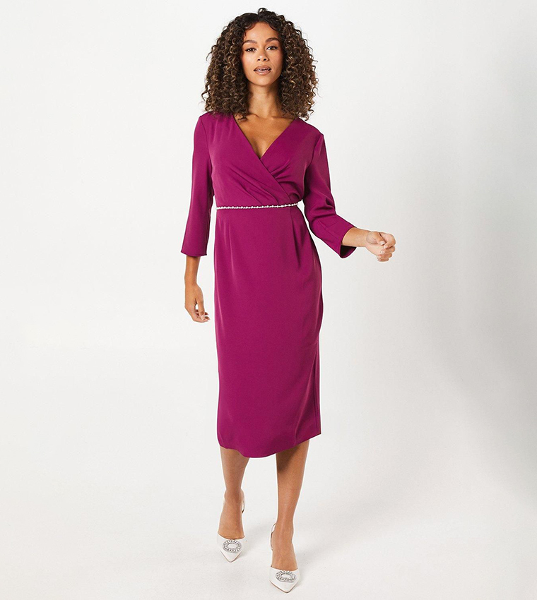 wallis purple dress Purple Wallis Floral Satin Midi Dress