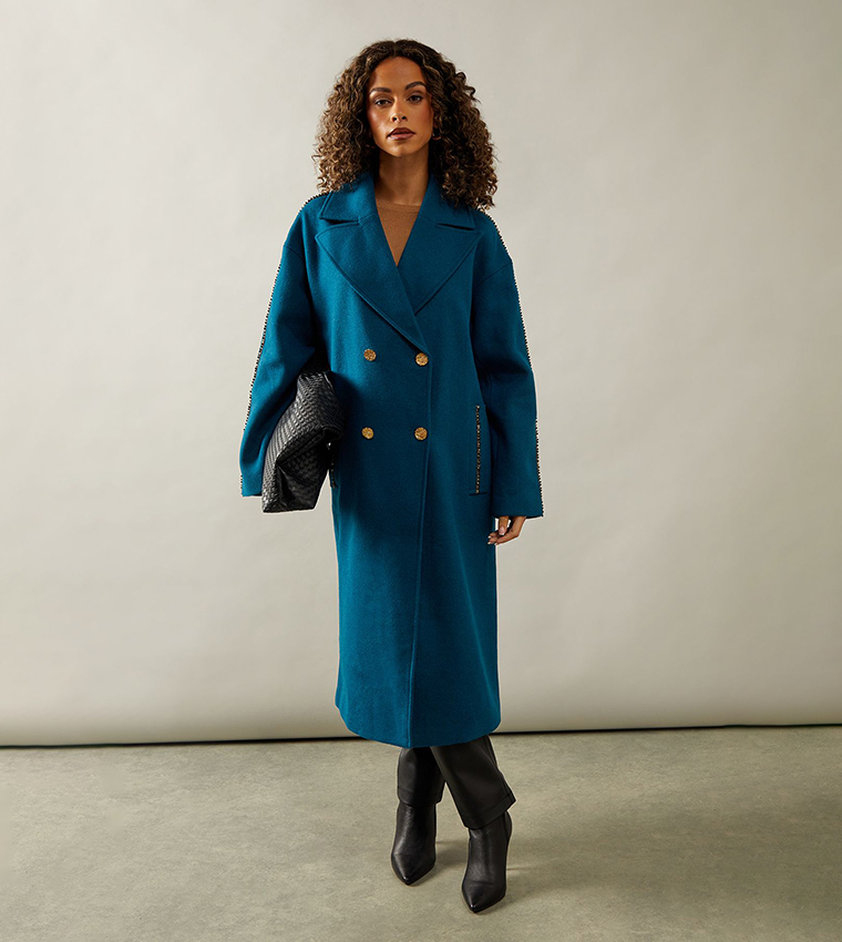Wallis green coat top