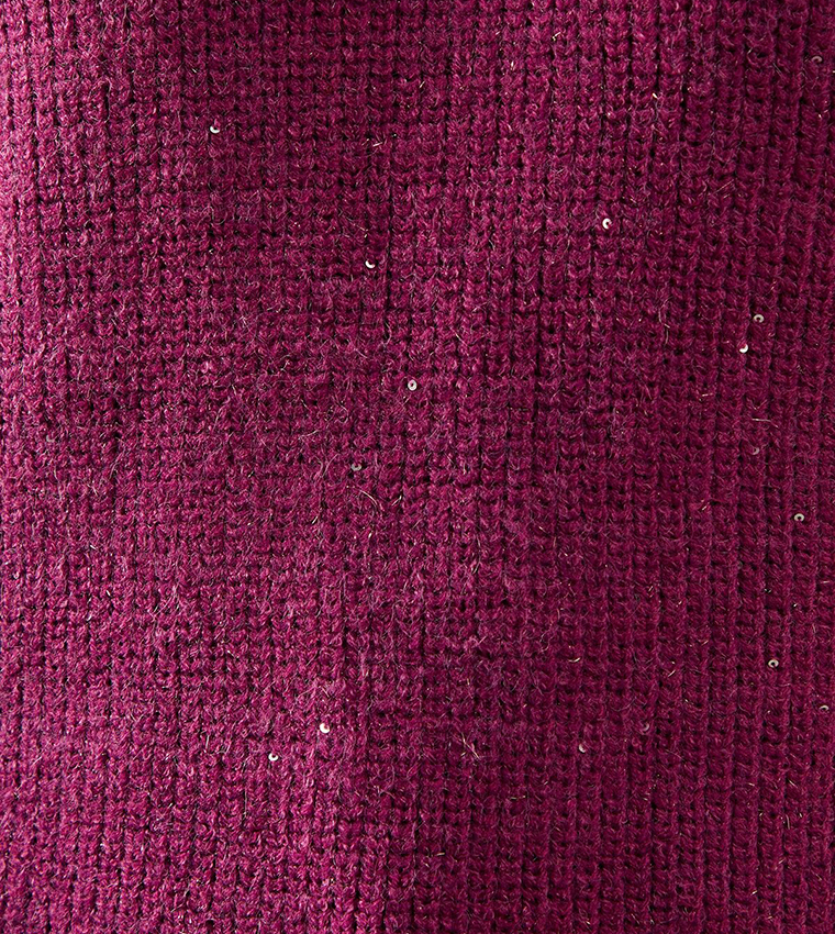 فستان تونيك محبوك برقبة V