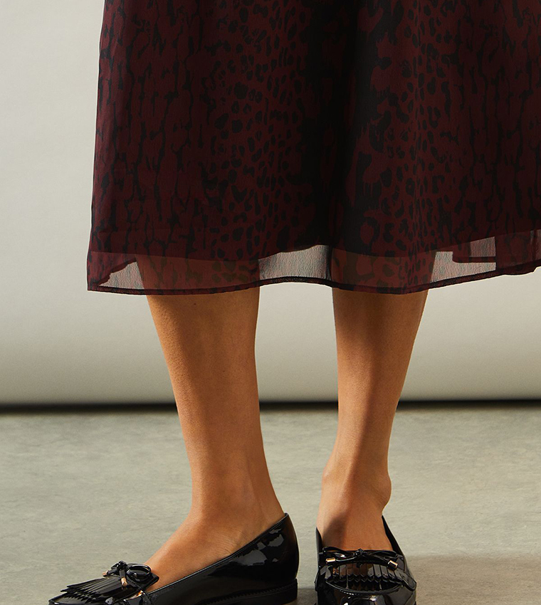 Wide Fit Loren Comfort Fringe Detail Bow Loafers