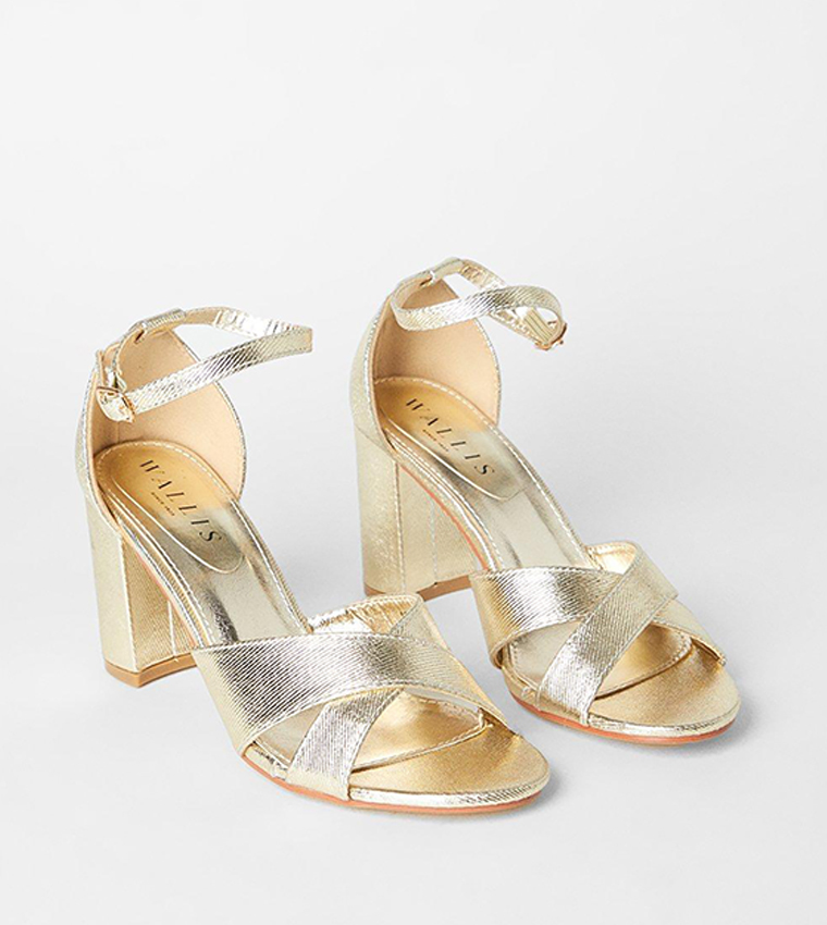 Buy Wallis Cassidy Cross Strap Block Heel Sandals In Gold 6thStreet Oman