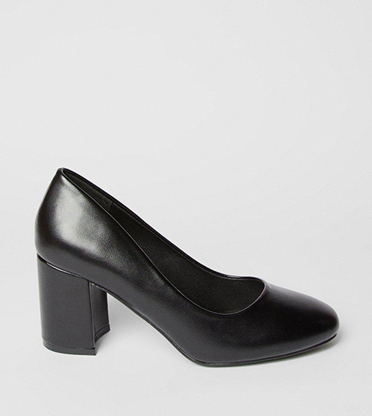 Ella Round Toe High Block Heel Pumps
