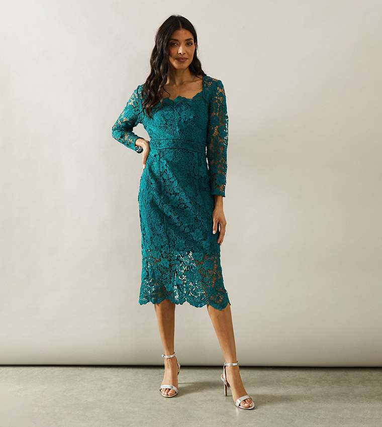 lipsy green lace dress Buy Lipsy Sage Green Lace Front Flutter Sleeve Occasion Dress (5-16yrs) from Next USA