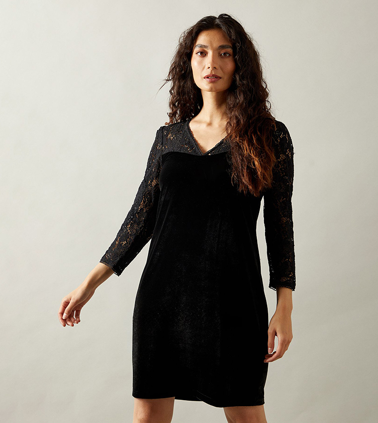 knee length dresses for ladies The Jules Dress in Black Chantilly Lace 14 / Black Chantilly Lace