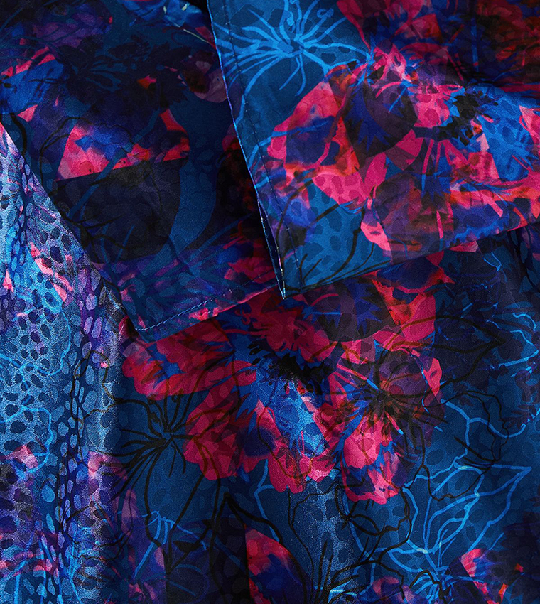 Petite Floral Print Satin Jacquard Midaxi Dress