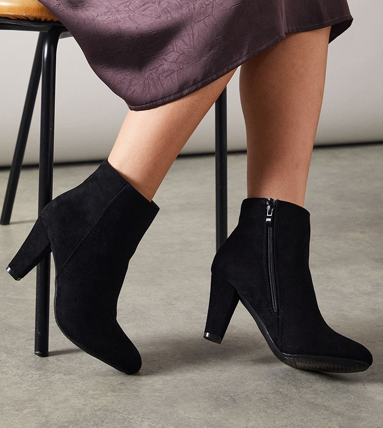 Stiletto Heel Wallis Black Ankle Boots Boots Wide Fit Ava Pointed