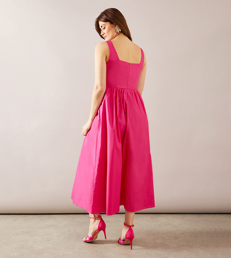 Bow Detail Cotton Midaxi Dress