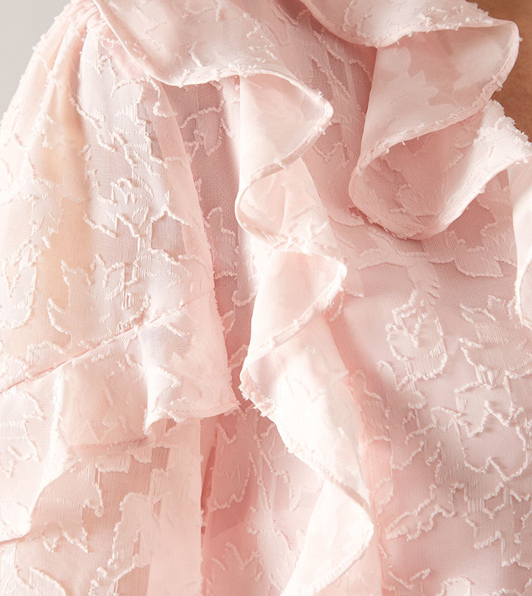 Long Sleeves Frill Detail Top