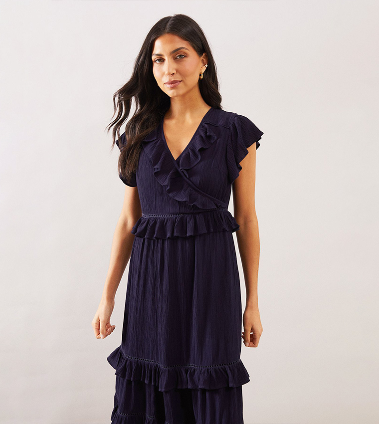 Cheesecloth Ruffle Tiered Midaxi Dress