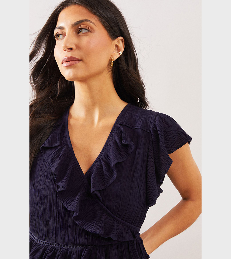 Cheesecloth Ruffle Tiered Midaxi Dress