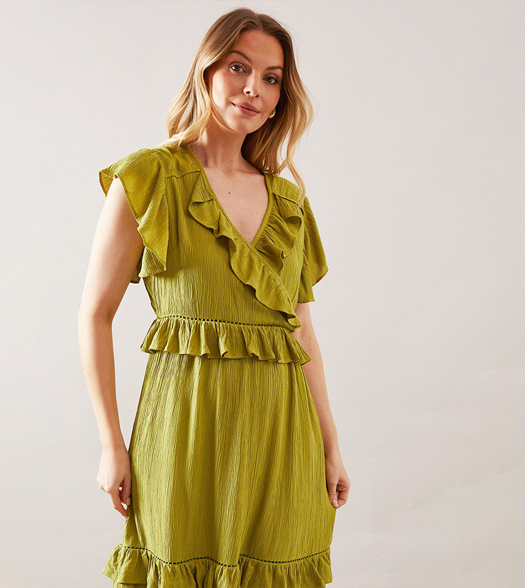 Cheesecloth Ruffle Tiered Midaxi Dress