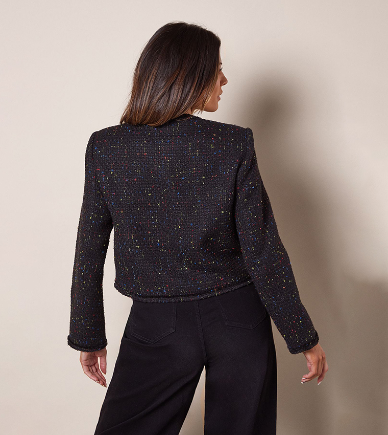 Trim Detail Boucle Edge to Edge Jacket