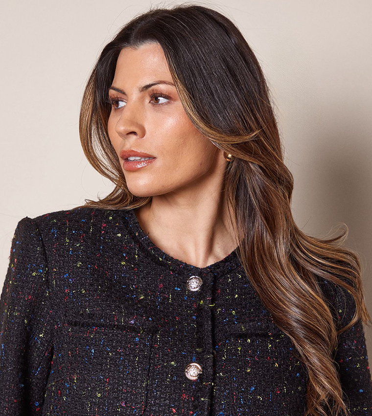 Trim Detail Boucle Edge to Edge Jacket