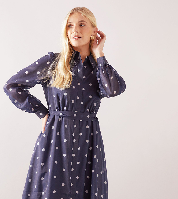 Buy Dresses Wallis Blue Polka Dot Dress Buy Wallis Petite Polka