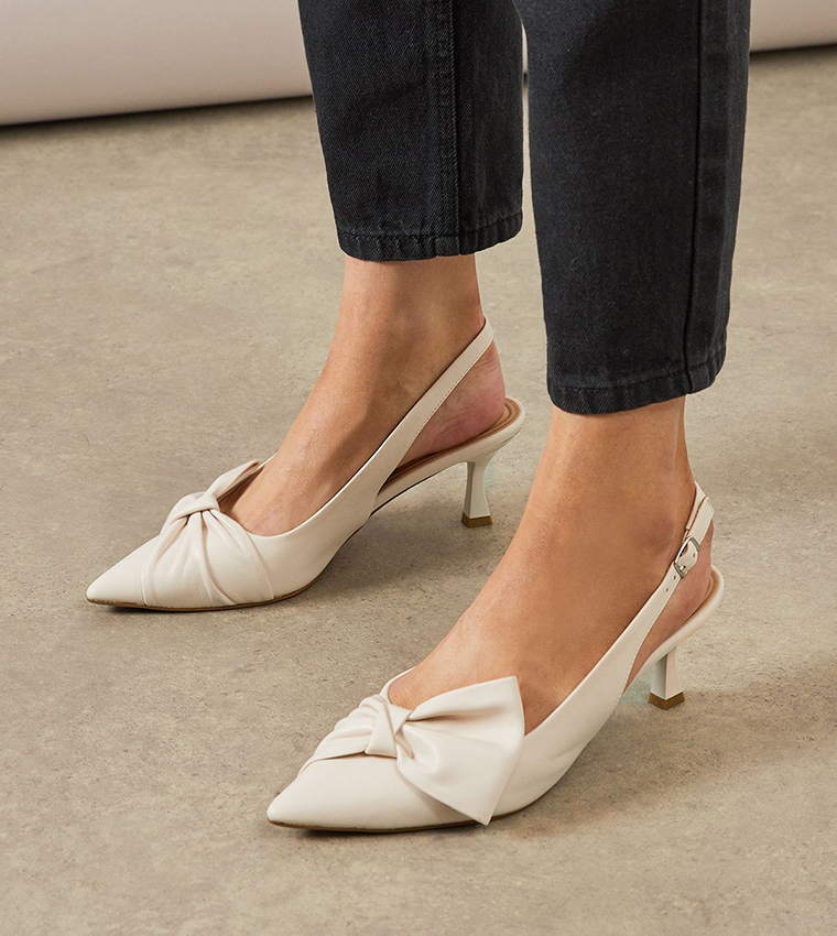 Vitalia Bow Detail Slingback Pumps