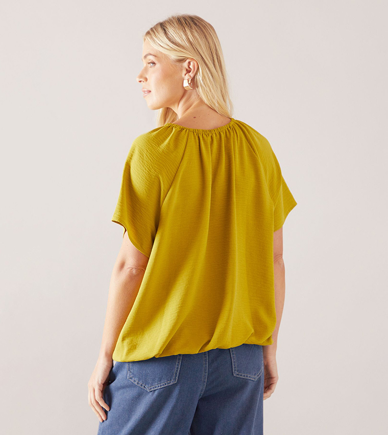 Petite Bubble Hem Short Sleeves Top