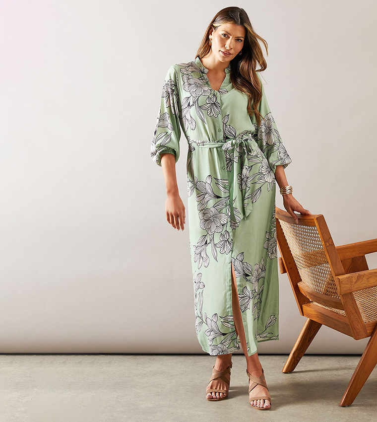 sachin and babi light blue dress Zink London Sage Green Relaxed Fit Shirt Dress