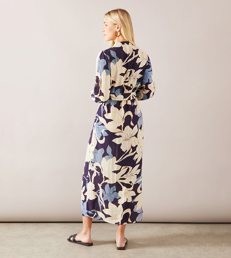 Petite Floral Printed High-Low Hem Dress