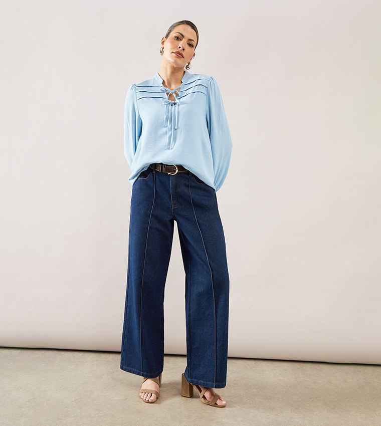 Pleated Long Sleeves Top