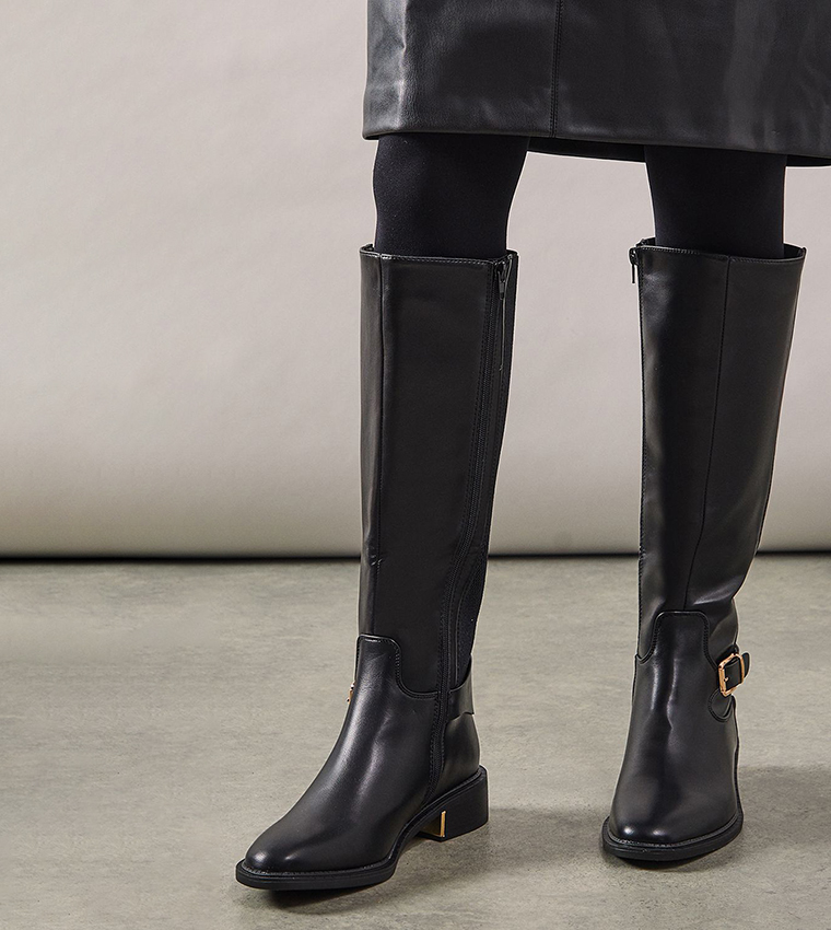 buy-wallis-holly-faux-leather-riding-knee-high-boots-in-black