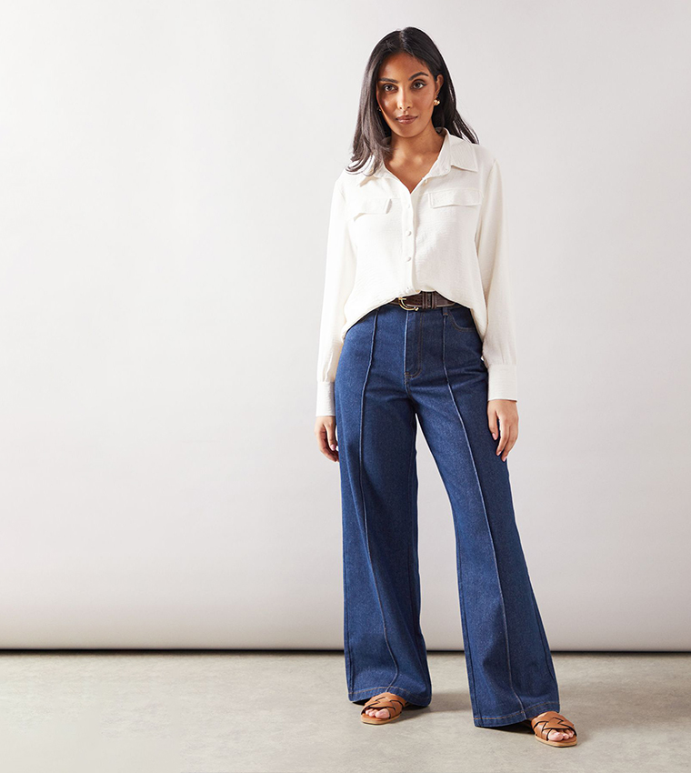 Petite Solid Long Sleeves Shirt