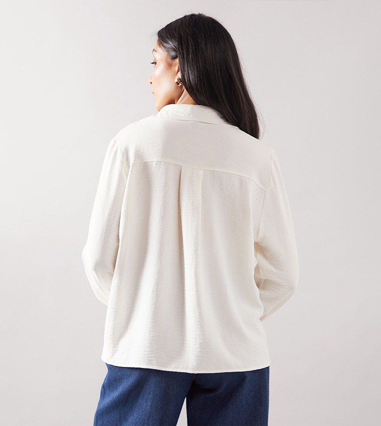 Petite Solid Long Sleeves Shirt